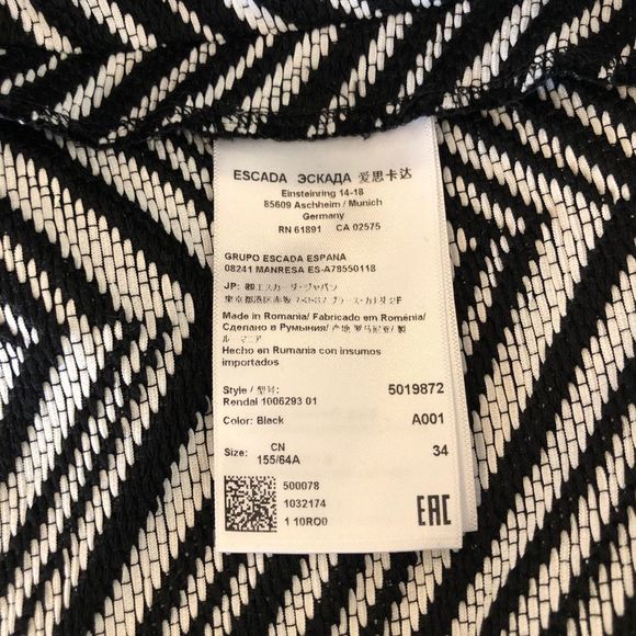 Escada Rendal Black & White Chevron Knit Midi Skirt - Picture 12 of 16